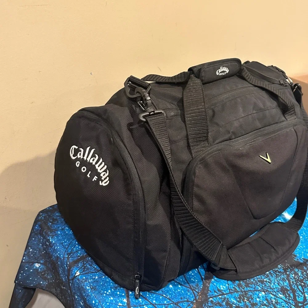 Callaway Golf Duffel Bag Black Travel Gym Weekender Shoulder Strap Large